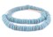 The Bead Chest Ashanti Fair Trade Glass Saucer Beads - African Tribal Ethnic Disk Rondelle Spacers (Baby Blue)
